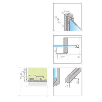 Dveře pro sprchový kout Radaway Nes 8 Black KDJ B 100, pravé, skládací, 1000x2000mm, černá profil