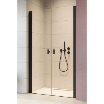 Dveře sprchové do niky Radaway Nes 8 Black DWB 90, pravé, skládací, sklo čiré, 900x2000mm, černá profil