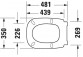 Sedátko WC Duravit D-Code Vital, odbojnik rohový, dlouhý závěs, 50x37cm, bílá