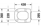 Sedátko WC Duravit D-Code Compact, 43x35cm, bílá