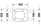 Sedátko WC Duravit D-Code Compact, pomalu sklápěcí, 44x36cm, bílá