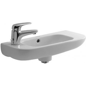Umyvadlo stěnová Duravit D-Code Med, 36x27cm, otvor pod baterię z levé strány, bílá