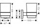 Pohár na čištění zubů Hanshrohe Logis Universal, nástěnný, skleněný, chrom
