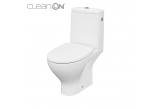 Kompakt WC Cersanit Parva CleanOn, bezkołnierzowa mísa, 61x36cm, odtok vodorovný, doprowadzenie vody od boku, bílý