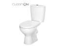Kompakt WC Cersanit Arteco CleanOn, bezkołnierzowa mísa, 66,5x36cm, duroplastowa sedadlo s pozvolným sklápěním, odtok vodorovný, doprowadzenie vody z dołu, bílý
