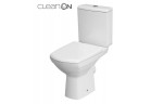 Kompakt WC Cersanit Carina CleanOn, 64,5x35,5cm, mísa bezkołnierzowa, sedátko duroplastowa pomalu sklápěcí, odtok vodorovný, bílý