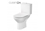 Kompakt WC Cersanit City CleanOn, 67x37,5cm, mísa bezkołnierzowa, sedátko slim duroplastowa pomalu sklápěcí, odtok vodorovný, doprowadzenie vody od boku, bílý