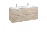 Souprava koupelnový Roca Unik Victoria Basic, dvojitý, 120x46cm, 4 szuflady, bříza