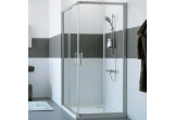 Čtvercový sprchový kout Huppe Classics 2, 900x900mm, rohový vstup, dveře posuvné, Anti-Plaque, stříbrná profil
