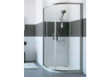 Sprchový kout 1/4 kruh Huppe Classics 2, 800x800mm, dveře posuvné, šířka vstupu 490mm, stříbrná profil