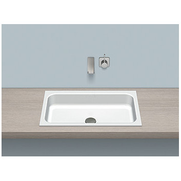 Zápustné umyvadlo Alape Stream ST-Series, obdélníková, 650x472mm, z přepadem, otvor na baterii, EB.SR650H, bílá