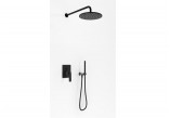 Sprchový set Kohlman Experience, podomítkový, kulatá horní sprcha 25cm, černá matnáný