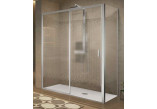 Dveře sprchové Novellini Lines 2.0 2PH, 150cm, posuvné z stałym polem, levé, sklo čiré, stříbrný profil