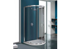 Sprchový kout čtvrtkruhový Sanplast KPP2DJa/TX5b, 100x100cm, sklo čiré, saténový stříbrný profil