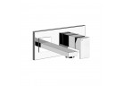 Umyvadlová baterie Gessi Rettangolo, stěnová, výtokové rameno 147mm, prvek na stěnu, chrom
