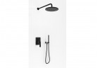 Sprchový set Kohlman Experience, podomítkový, kulatá horní sprcha 30cm, černá matnáný