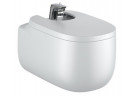 Závěsný bidet Roca Beyond, 58x40cm, s otvory pod pokrywę, perła