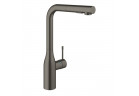 Dřezová baterie Grohe Essence, výška 348mm, výsuvná sprcha, 2 proudy, brushed hard graphite