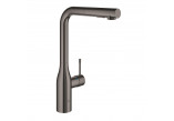 Dřezová baterie Grohe Essence, výška 348mm, výsuvná sprcha, 2 proudy, brushed hard graphite