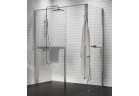 Sprchový kout Walk-In Novellini Kaudra H+H Frame, 150x70cm, levé, s věšákem na ručník, stříbrný profil