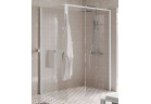 Sprchový kout Walk-In Novellini Kaudra H+H Frame, 150x75cm, pravé, s věšákem na ručník, profil černá matnáný