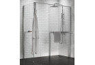 Sprchový kout Walk-In Novellini Kaudra H+H Frame, 180x75cm, pravé, s věšákem na ručník, stříbrný profil