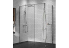 Sprchový kout Walk-In Novellini Kaudra H+H Frame, 180x75cm, levé, s poličkou, stříbrný profil
