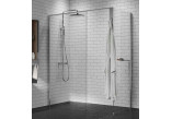Sprchový kout Walk-In Novellini Kaudra H+H Frame, 120x70cm, pravé, s poličkou, bílý profil matnáný