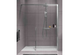 Sprchový kout Walk-In Novellini Kaudra H+H Frame, 180x100cm, levé, s poličkou, profil černá matnáný