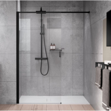 Sprchová zástěna Walk-In do niky Novellini Kaudra HN Frame, 120x200cm, pravé, bílý profil matnáný