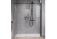 Sprchový kout Walk-In Novellini Kaudra H+H Frame, 180x100cm, levé, s poličkou, profil černá matnáný