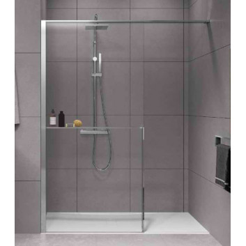 Sprchová zástěna Walk-In do niky Novellini Kaudra HN Frame, 120x200cm, pravé, bílý profil matnáný