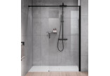 Sprchový kout Walk-In Novellini Kaudra H+H Frame, 180x100cm, levé, s poličkou, profil černá matnáný