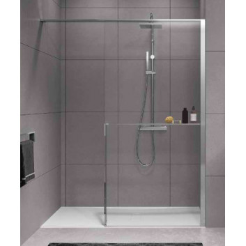 Sprchový kout Walk-In Novellini Kaudra H+H Frame, 180x100cm, levé, s poličkou, profil černá matnáný