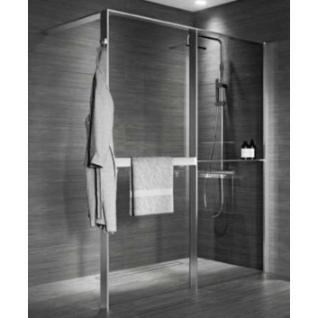 Sprchová zástěna Walk-In do niky Novellini Kaudra HN Frame, 180x200cm, pravé, bílý profil matnáný