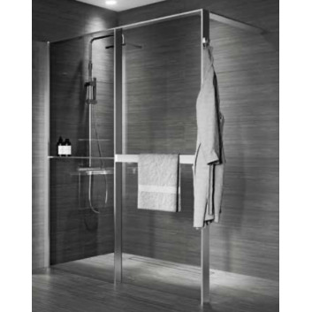Sprchová zástěna Walk-In do niky Novellini Kaudra HN Frame, 180x200cm, pravé, bílý profil matnáný