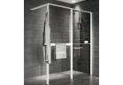 Sprchová zástěna Walk-In Novellini Kaudra HWZ2 Frame, 220x200cm, pravé, s věšákem na ručník i policou, profil černá matnáný