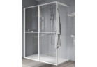 Sprchová zástěna Walk-In Novellini Kaudra HWL Frame, 140x200cm, levé, z 2 półkami, stříbrný profil