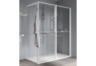Sprchová zástěna Walk-In Novellini Kaudra HWL Frame, 220x200cm, pravé, z 2 półkami, bílý profil matnáný
