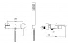 Vaňová baterie Besco Decco, nadomítková, výtokové rameno 182mm, sprchový set, chrom