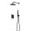 Sprchový set Besco Decco / Illusion, podomítkový, 2 výstupy vody, horní sprcha ultraslim, černá matnáný