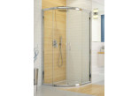 Čtvrtkruhový sprchový kout Sanplast KP4/TX5b-90-S, 90x90cm, sklo čiré, stříbrný profil lesklý