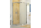 Čtvrtkruhový sprchový kout Sanplast KP4/TX5b-90-S, 90x90cm, sklo čiré, saténový stříbrný profil