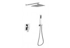 Sprchový set Besco Varium / Modern II, podomítkový, 2 výstupy vody, horní sprcha ultraslim, chrom