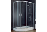 Sprchový kout asymetrické Besco Modern 185, 100x80cm, sklo čiré, profil chrom