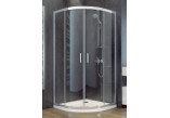Sprchový kout čtvrtkruhový Besco Modern 185, 90x90cm, sklo čiré, profil chrom