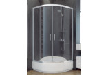 Sprchový kout čtvrtkruhový Besco Modern 165, 80x80cm, sklo čiré, profil chrom