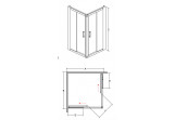 Sprchový kout čtvercová Besco Modern 165, 80x80cm, sklo čiré, profil chrom