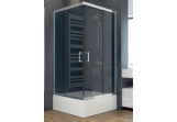 Sprchový kout čtvercová Besco Modern 165, 90x90cm, sklo čiré, profil chrom