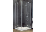 Sprchový kout čtvercová Besco Viva 195, 90x90cm, rohový vstup, sklo čiré, profil chrom
